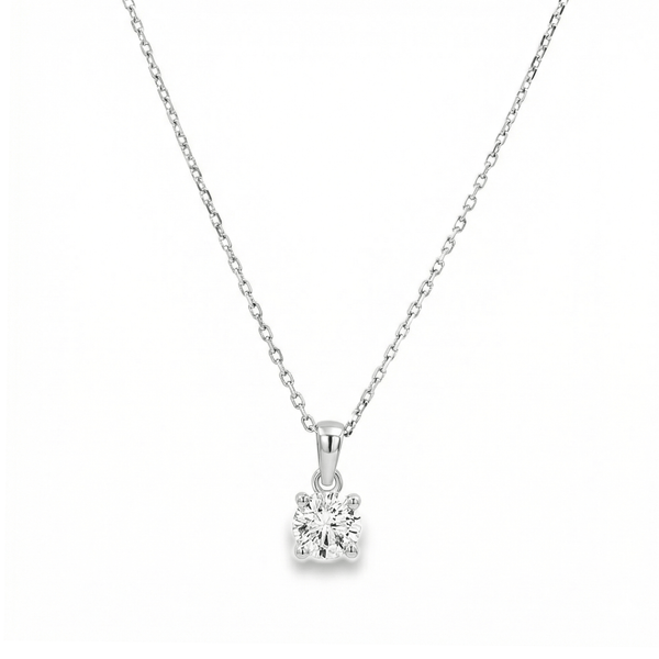 Lab Grown Diamond Pendant in 18K White Gold | Flashy