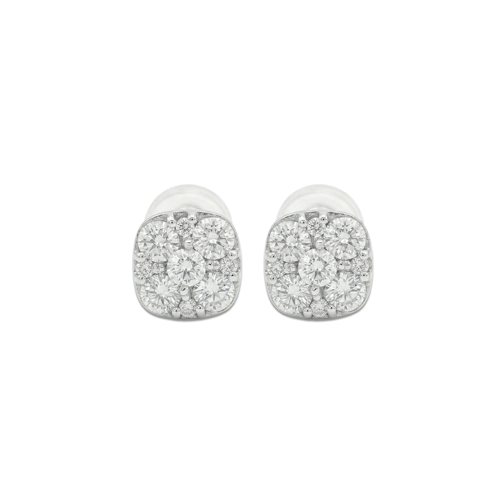 Natural Diamond Platinum Stud Earrings – Flashy Jewellery