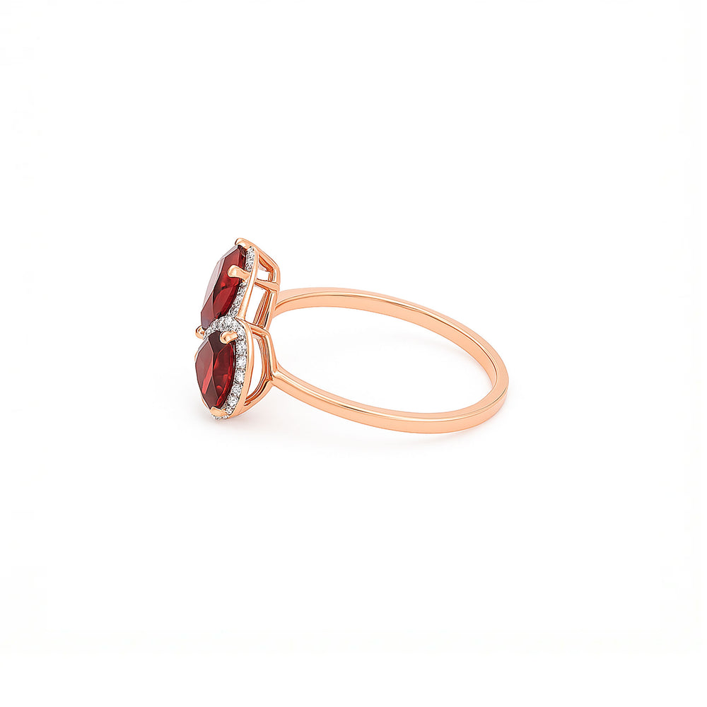 18K Rose Gold Natural Diamond Statement Ring | Flashy