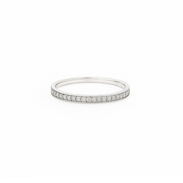 Natural Diamond Eternity Pave Ring – 18K White Gold