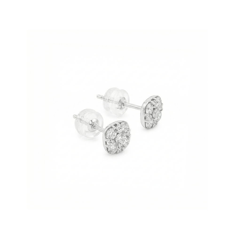 Natural Diamond Platinum Stud Earrings – Flashy Jewellery