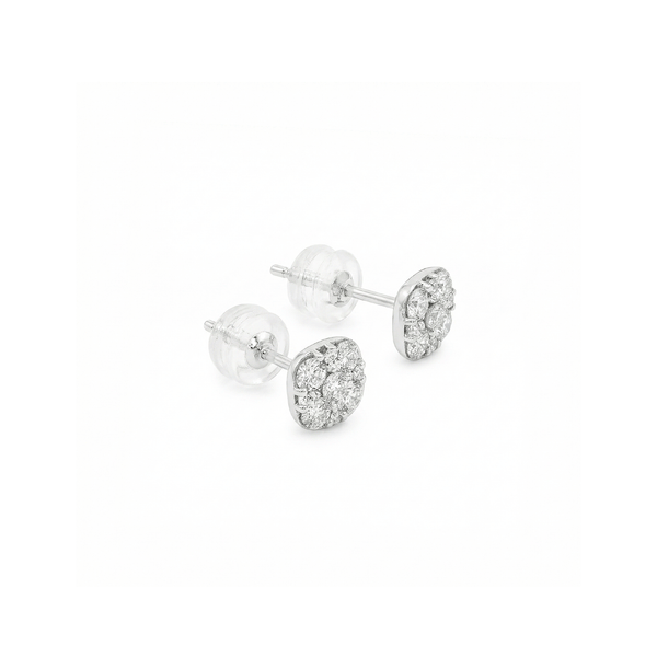 Natural Diamond Platinum Stud Earrings – Flashy Jewellery hover