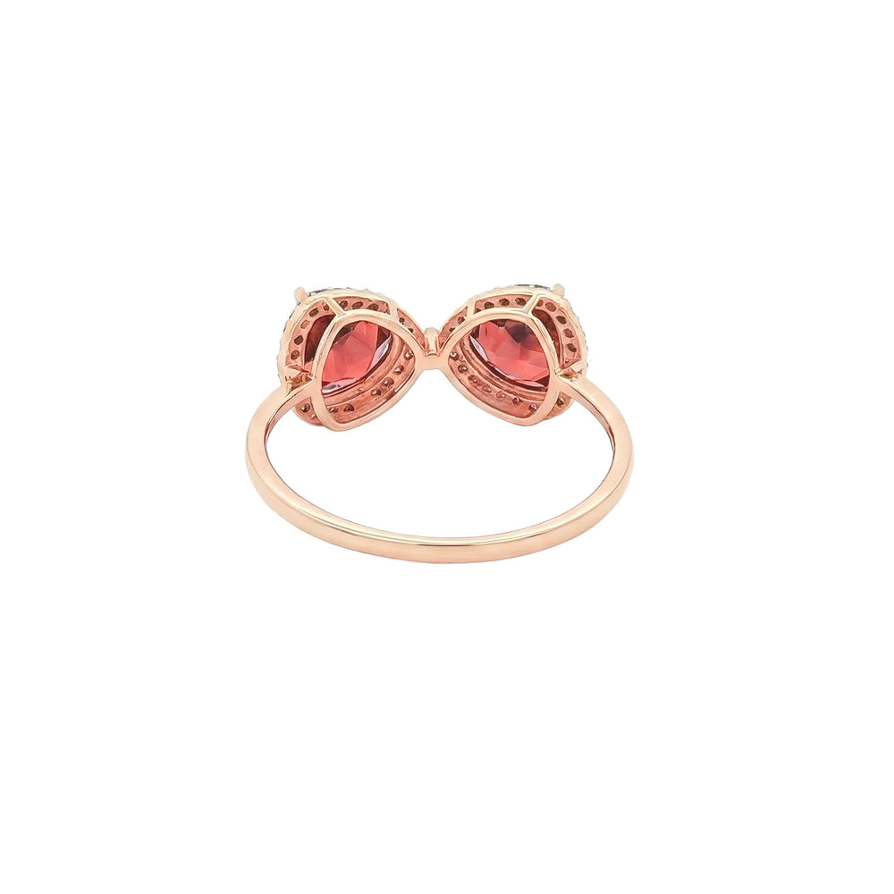18K Rose Gold Natural Diamond Statement Ring | Flashy