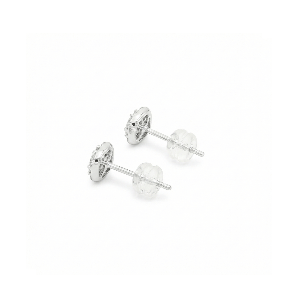 Natural Diamond Platinum Stud Earrings – Flashy Jewellery