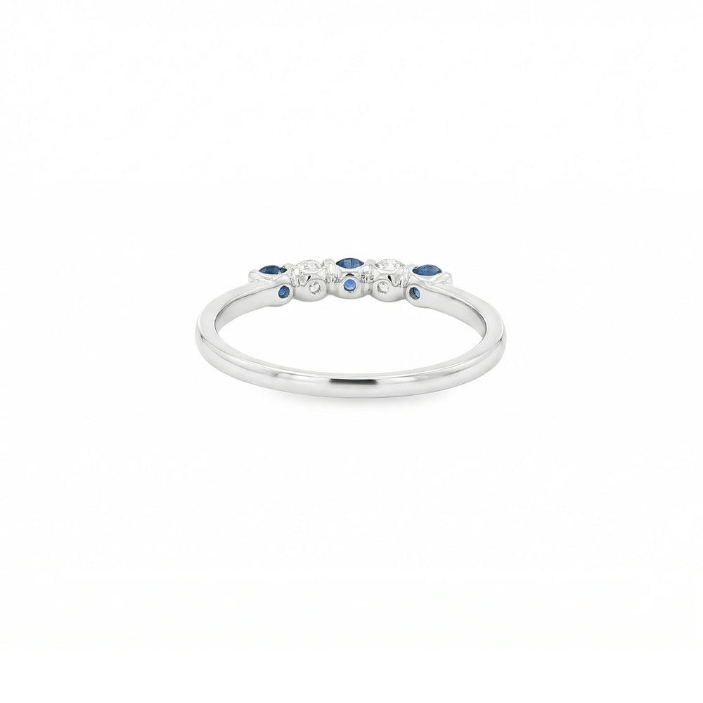18K White Gold Sapphire & Diamond Stacking Ring
