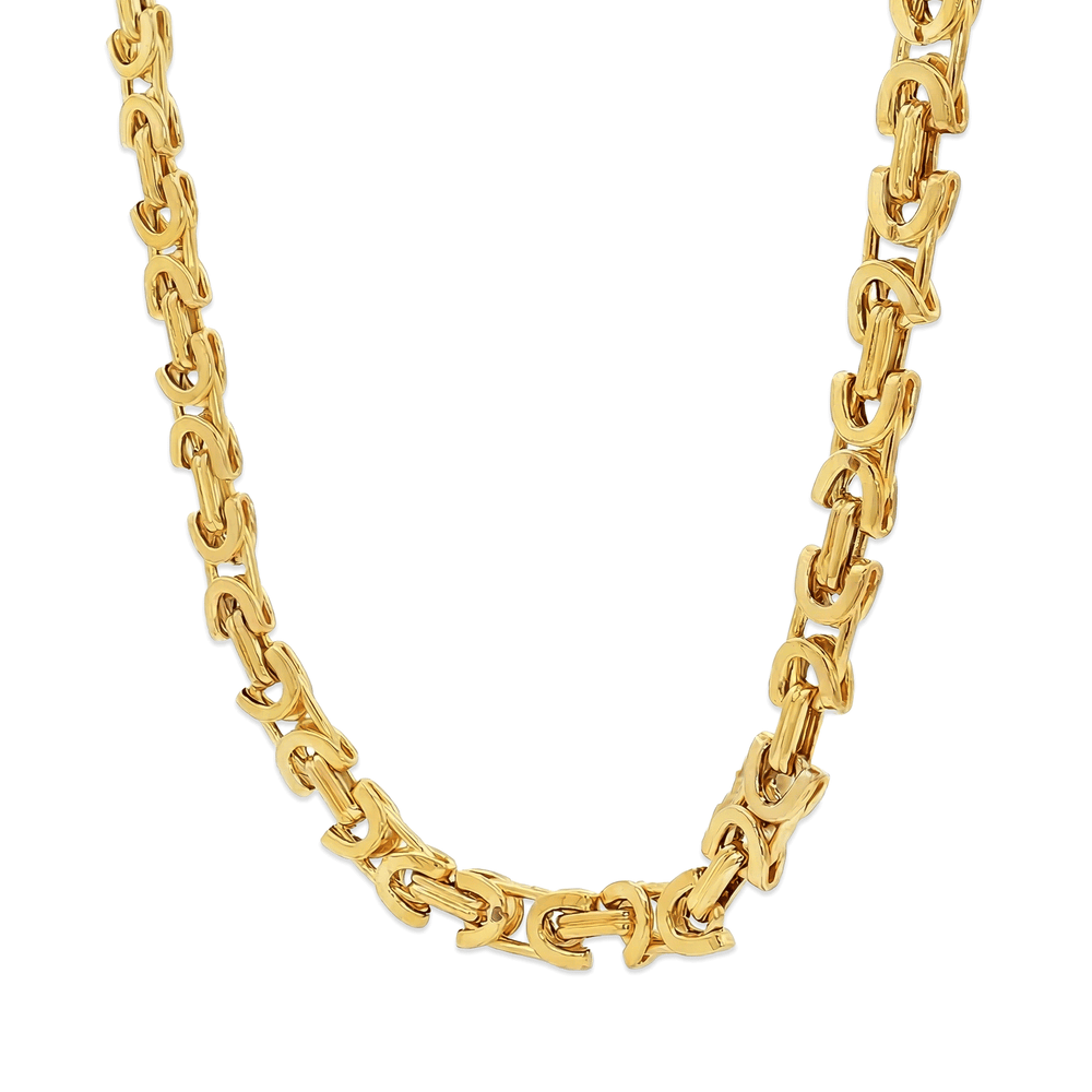 18K Gold King Chain Necklace – High Polish Finish