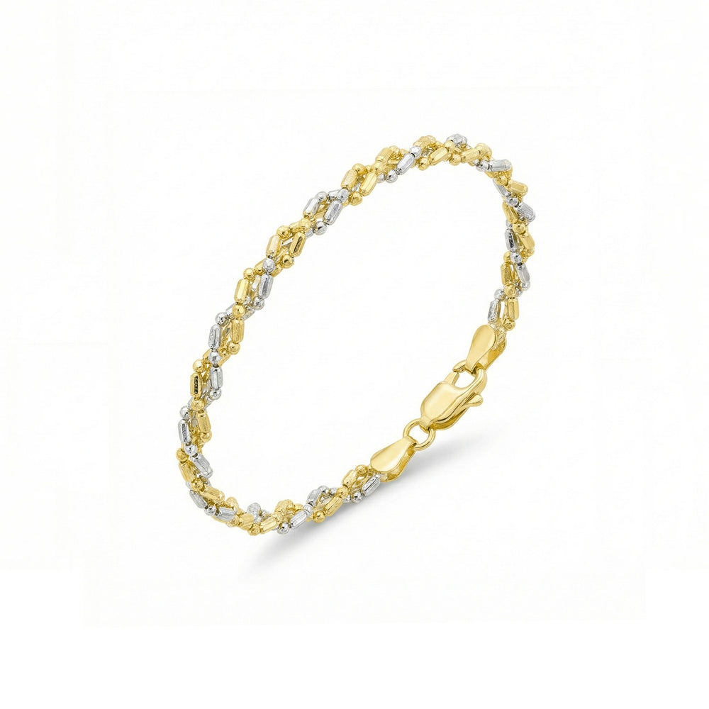 18K Gold Unisex Bracelet in White & Yellow Gold