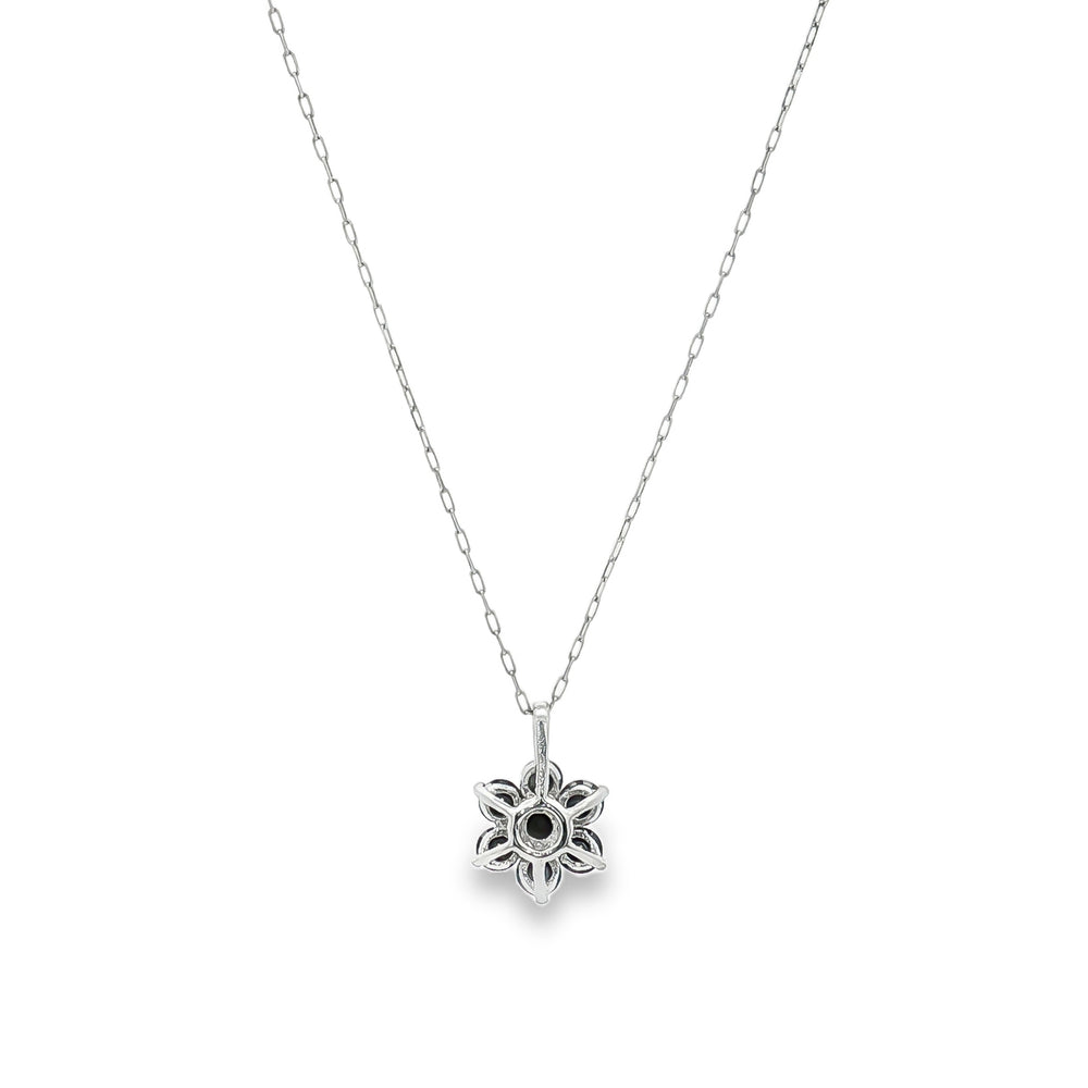 Black Diamond Platinum Pendant Necklace 0.32Ct
