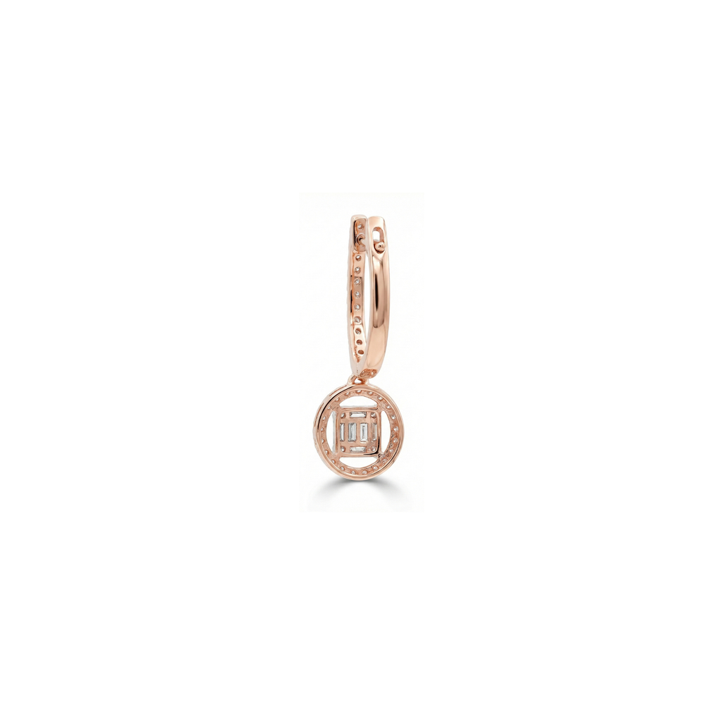 Natural Diamond Drop Earrings in 18K Rose Gold | Flashy