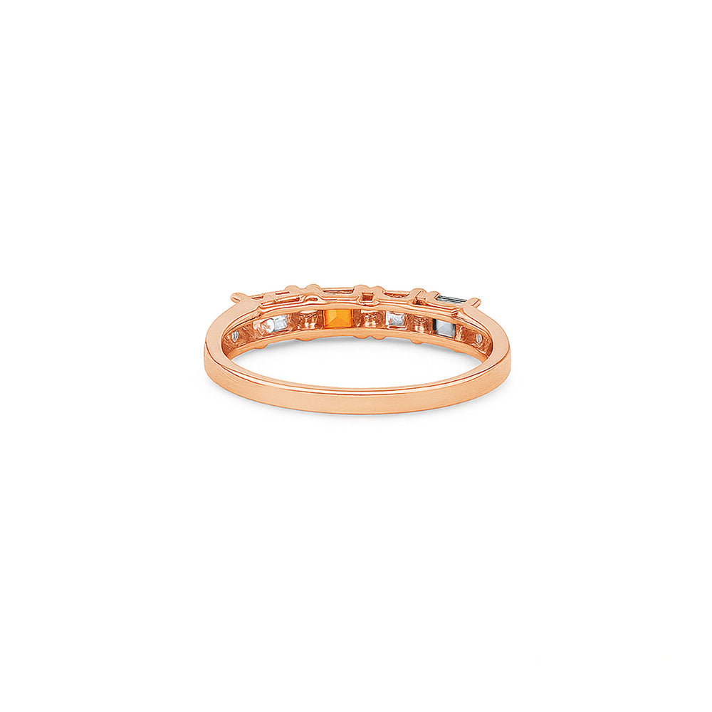 18K Rose Gold Sapphire & Natural Diamond Stacking Ring