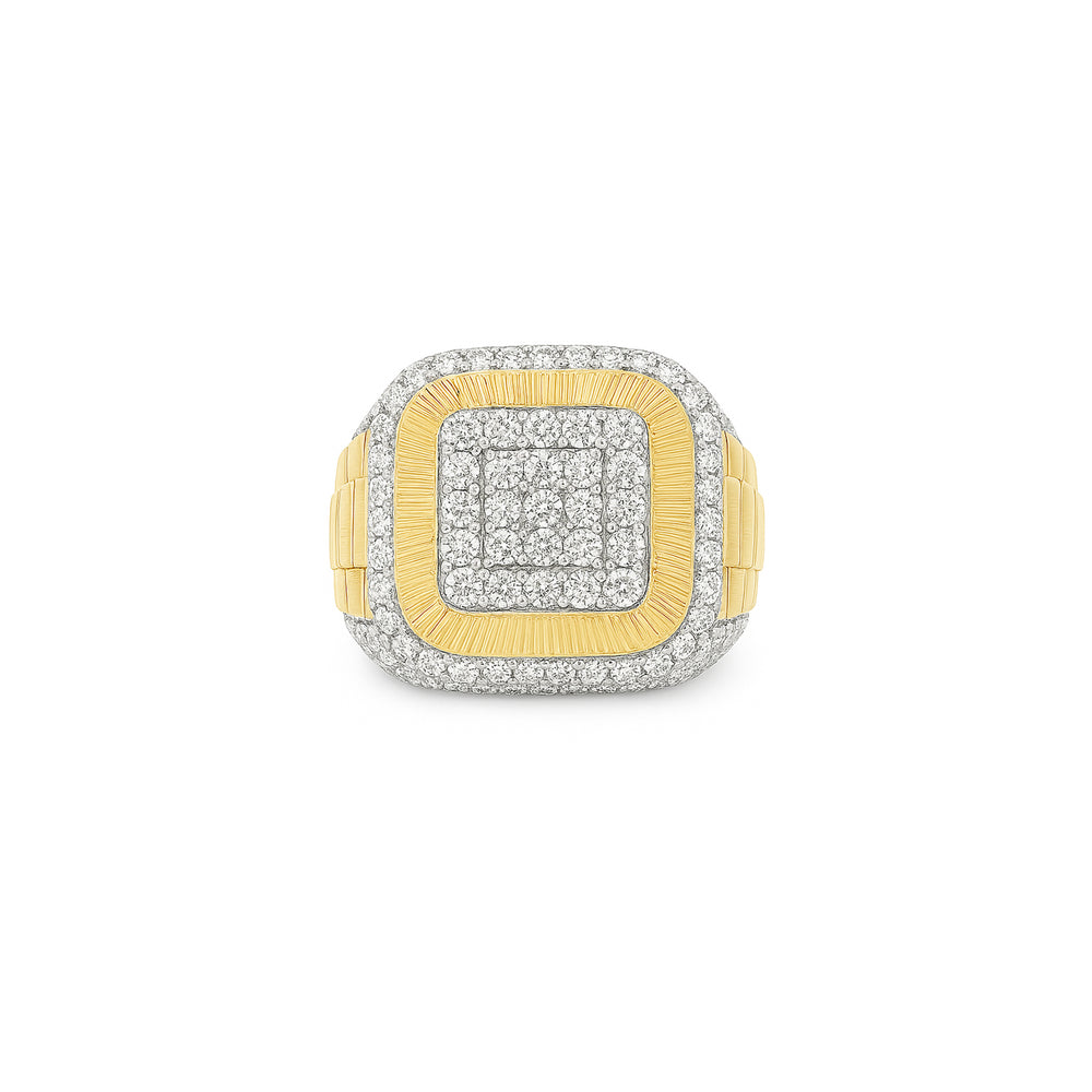 Natural Diamond Men’s Ring in 18K Yellow Gold | Flashy