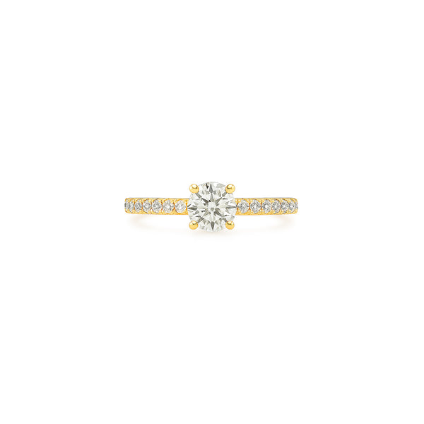 Natural Diamond Engagement Ring in 18K Yellow Gold