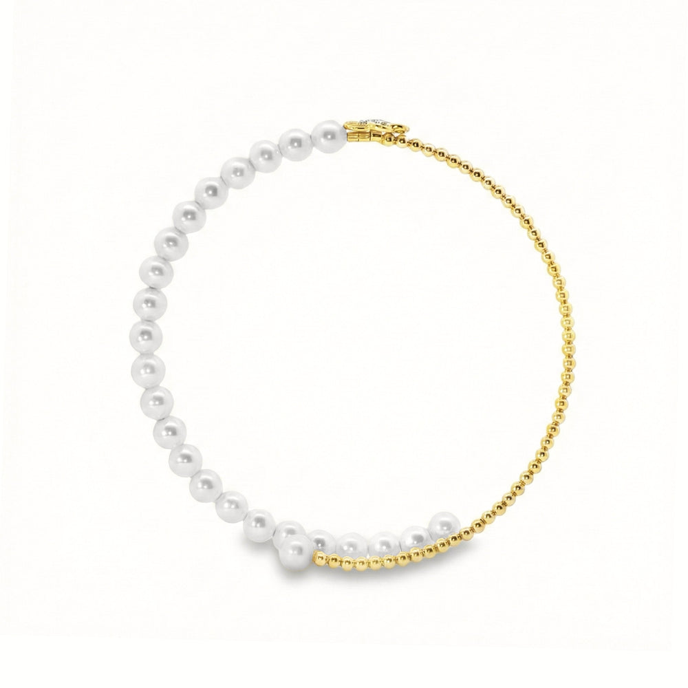 18K Gold Pearl Bangles | Luxury Jewellery Dubai