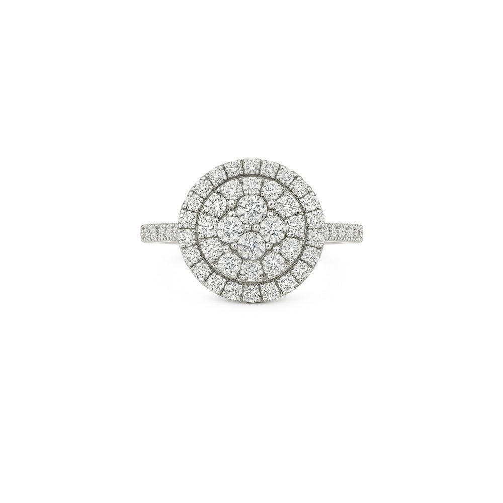 Natural Diamond Halo Engagement Ring | Flashy Jewellery
