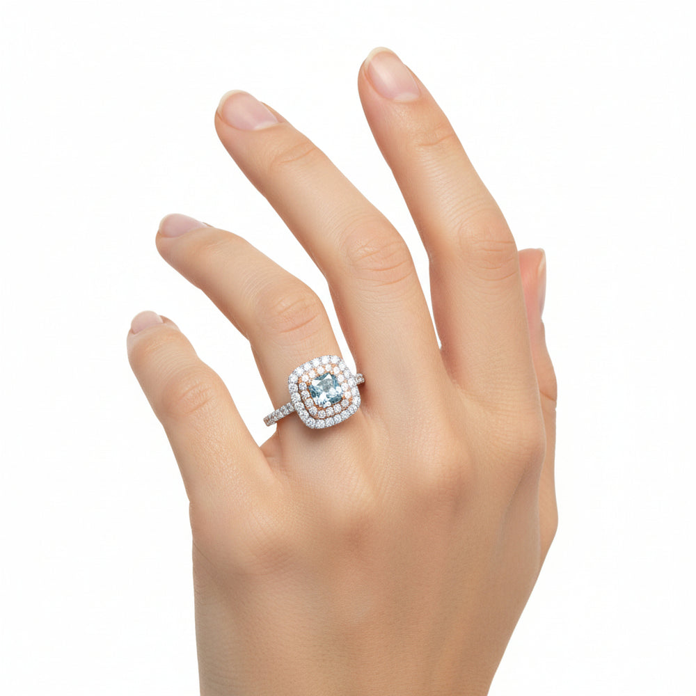 Natural Diamond Engagement Ring in 18K White Gold