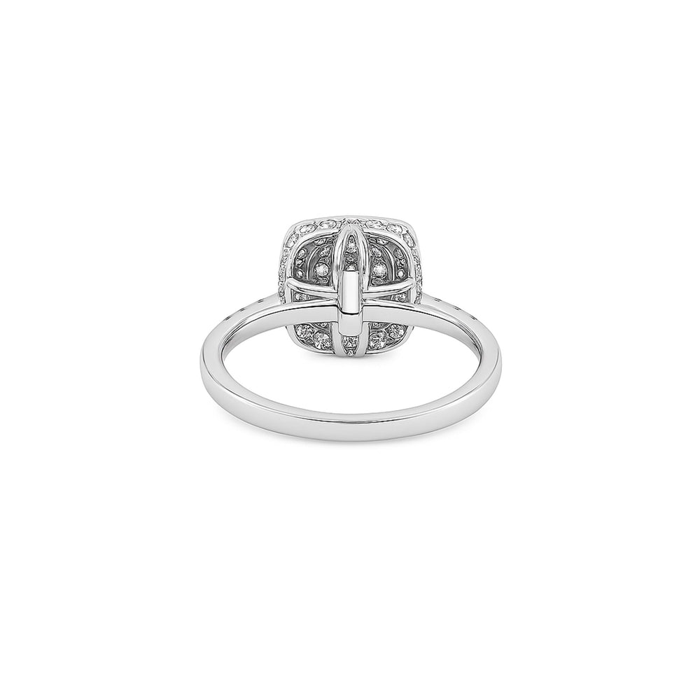 Natural Diamond Engagement Ring in 18K White Gold