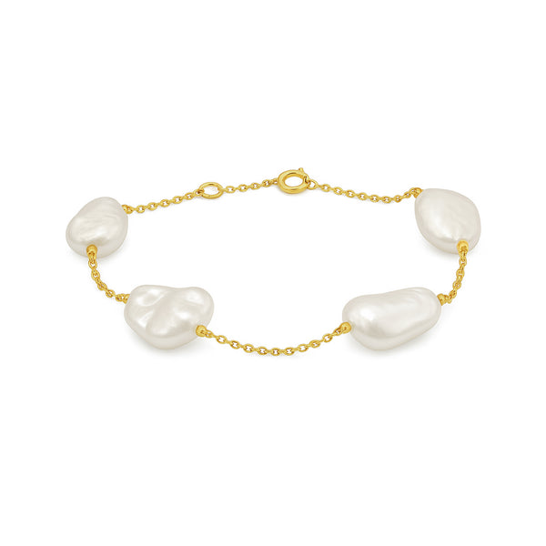 Pearl Bracelet in 18K Yellow Gold | Flashy Jewellery