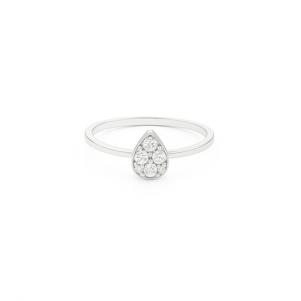 Natural Diamond Engagement Stacking Ring in 18K White Gold