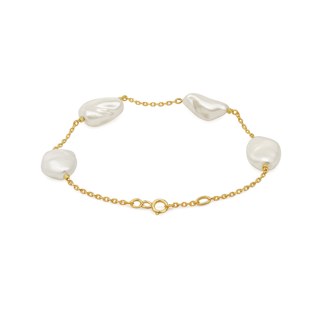 Pearl Bracelet in 18K Yellow Gold | Flashy Jewellery