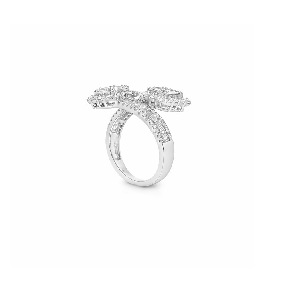 Natural Diamond Statement Ring in 18K White Gold | Flashy