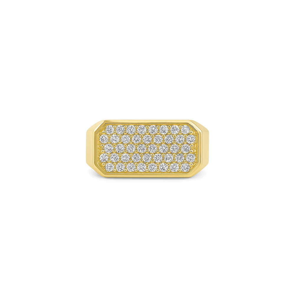 Natural Diamond Men’s Ring in 18K Yellow Gold | Flashy Jewellery