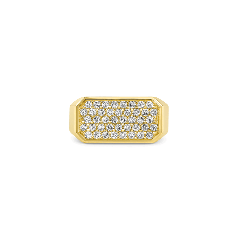 Natural Diamond Men’s Ring in 18K Yellow Gold | Flashy Jewellery