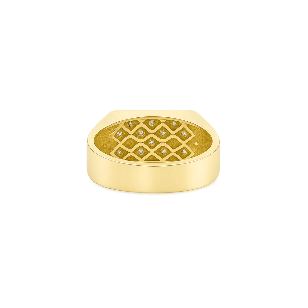 Natural Diamond Men’s Ring in 18K Yellow Gold | Flashy Jewellery