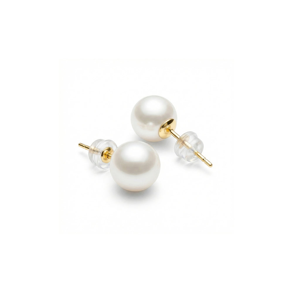 18K Yellow Gold Pearl Earrings | Flashy Jewellery