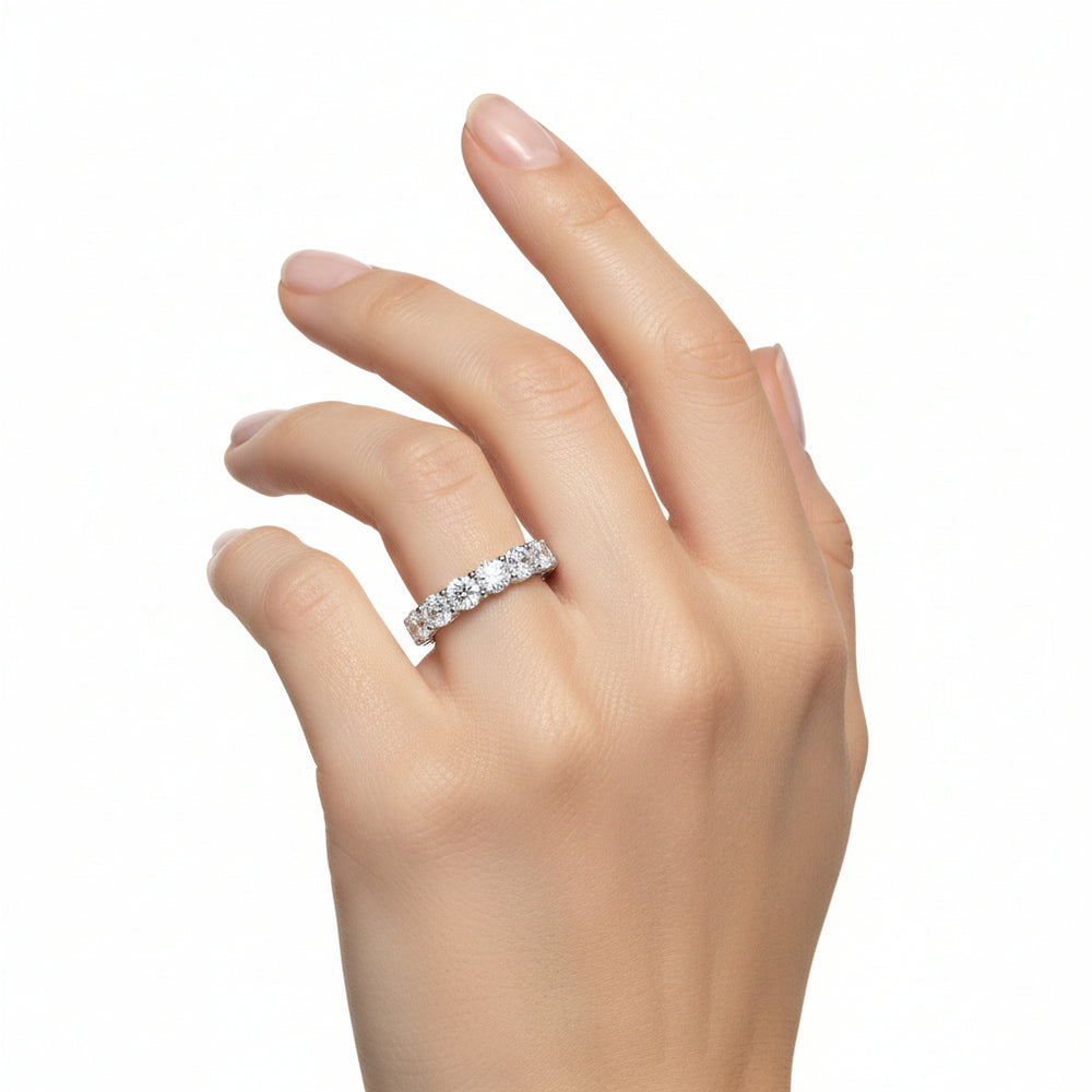 Natural Diamond Eternity Ring in 18K White Gold | Flashy