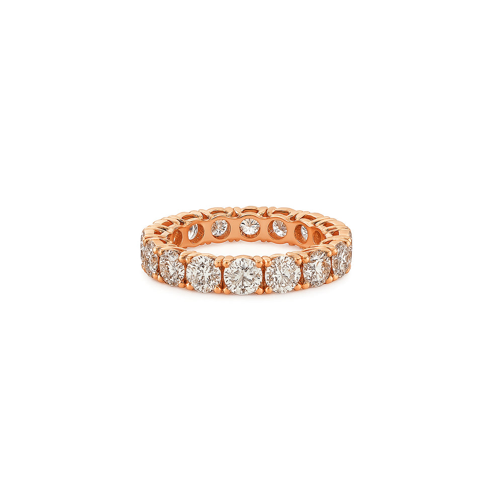 Natural Diamond Eternity Ring in 18K Rose Gold | Flashy