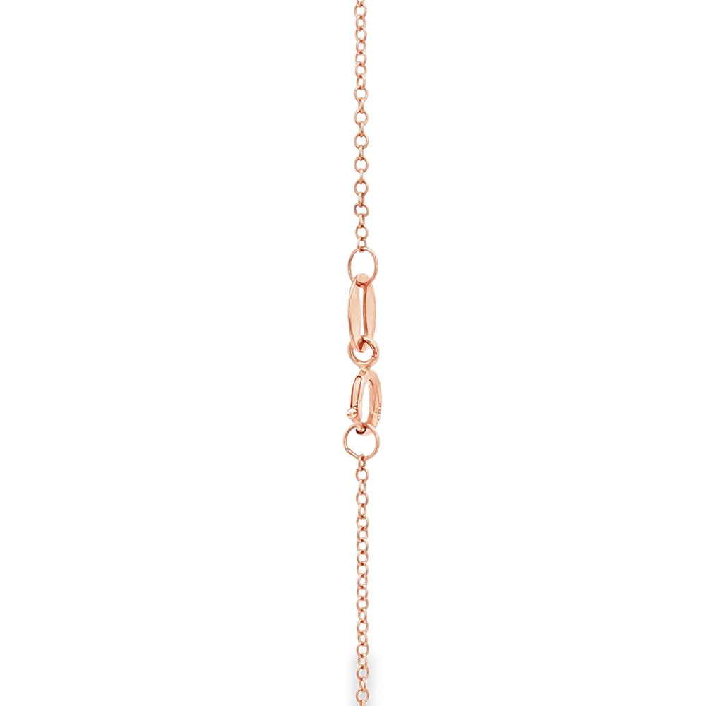 Rose Gold Sapphire Diamond Pendant Necklace 14K