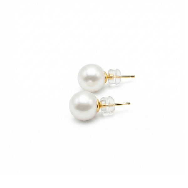 18K Yellow Gold Pearl Earrings | Flashy Jewellery hover