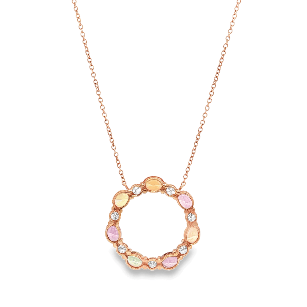 Natural Diamond Sapphire Rose Gold Pendant | Flashy Jewellery