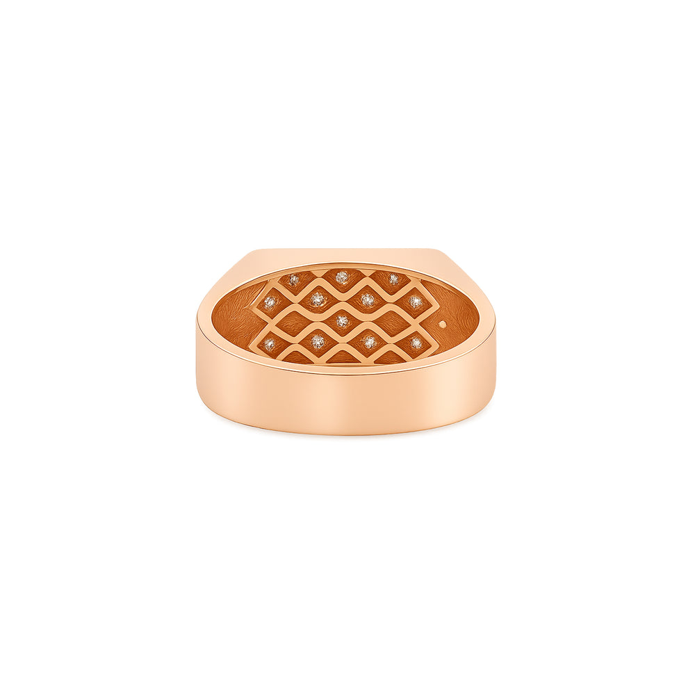 Natural Diamond Men’s Ring in 18K Rose Gold | Flashy Jewellery