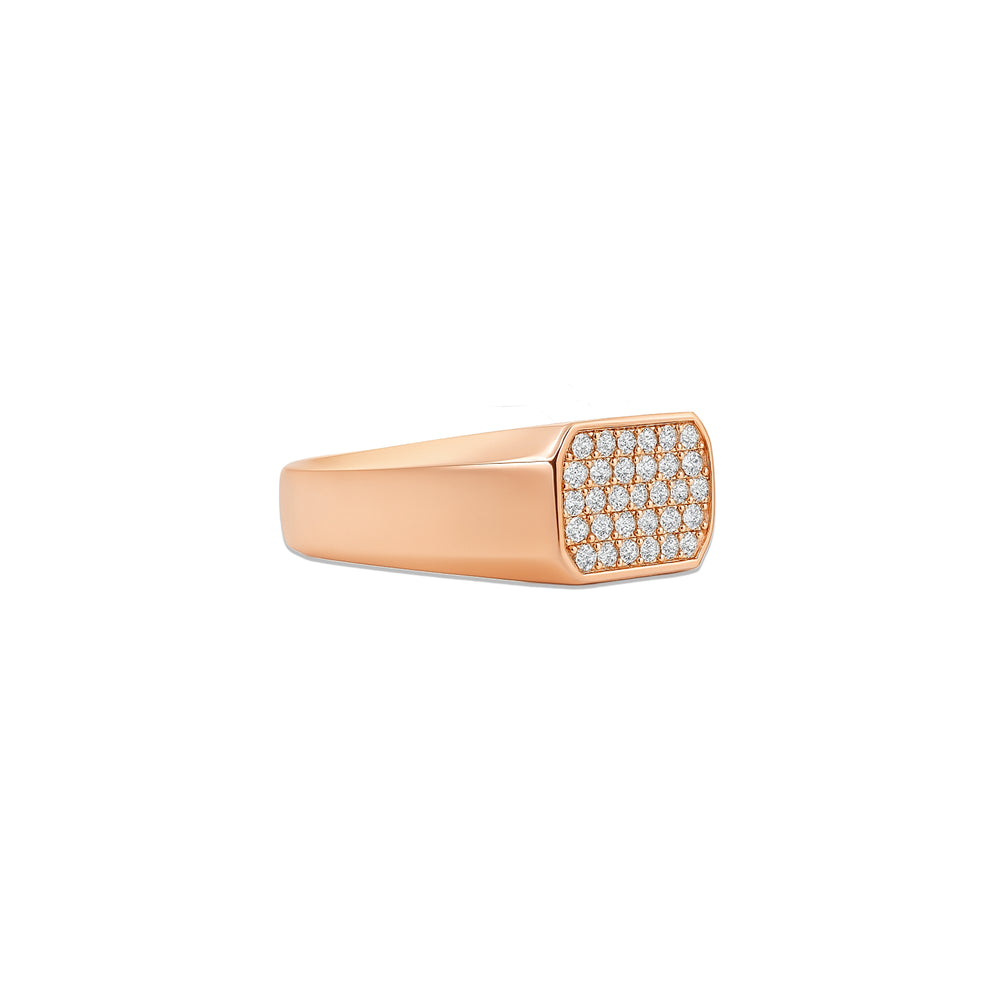 Natural Diamond Men’s Ring in 18K Rose Gold | Flashy Jewellery
