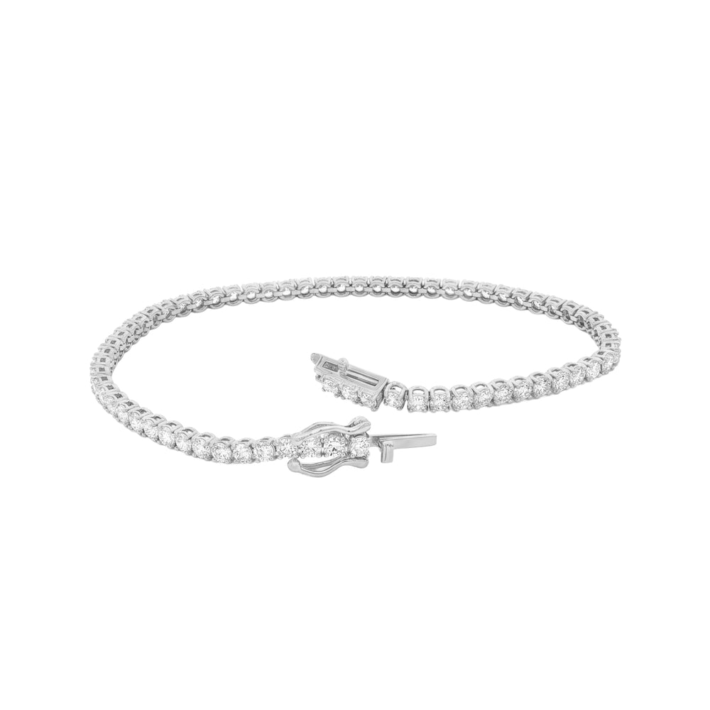 Lab Grown Diamond Tennis Bracelet in 18K White Gold