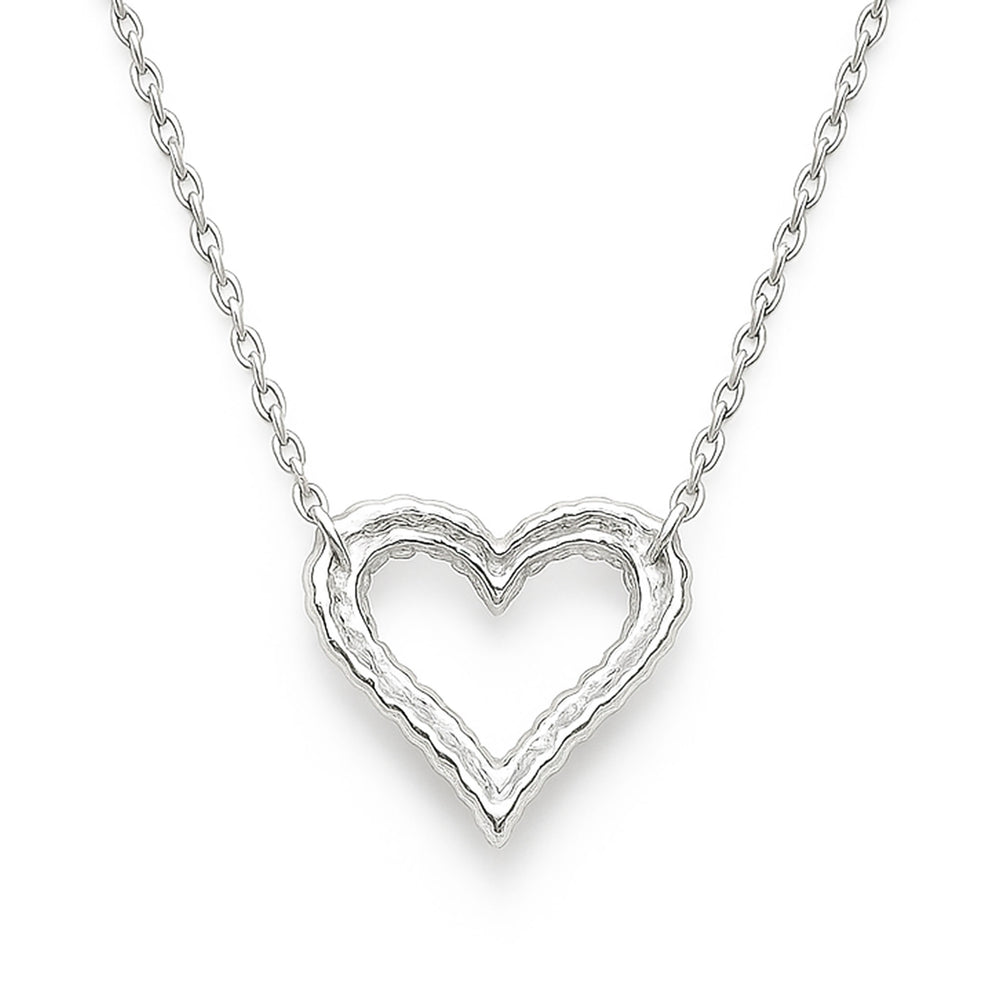 Natural Diamond Necklace Pendant in 18K White Gold