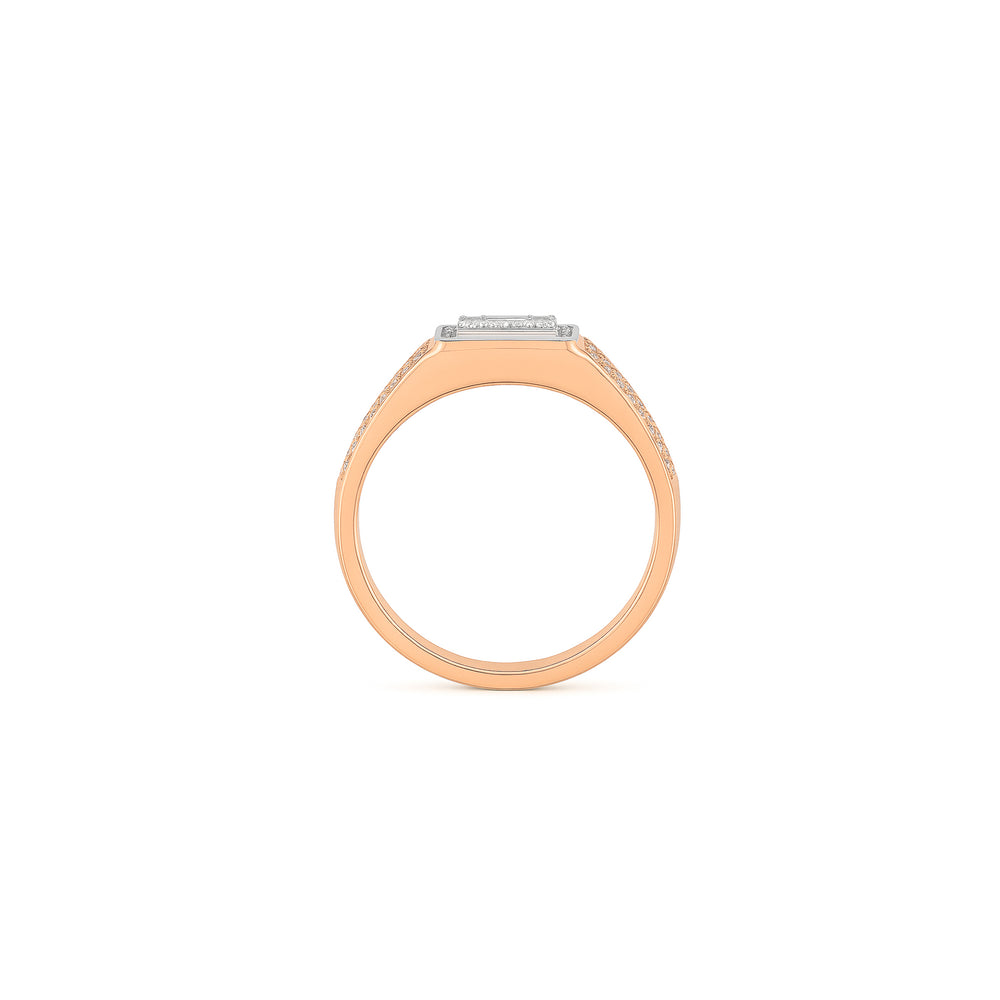 Natural Diamond Men’s Ring in 18K Rose Gold | Flashy