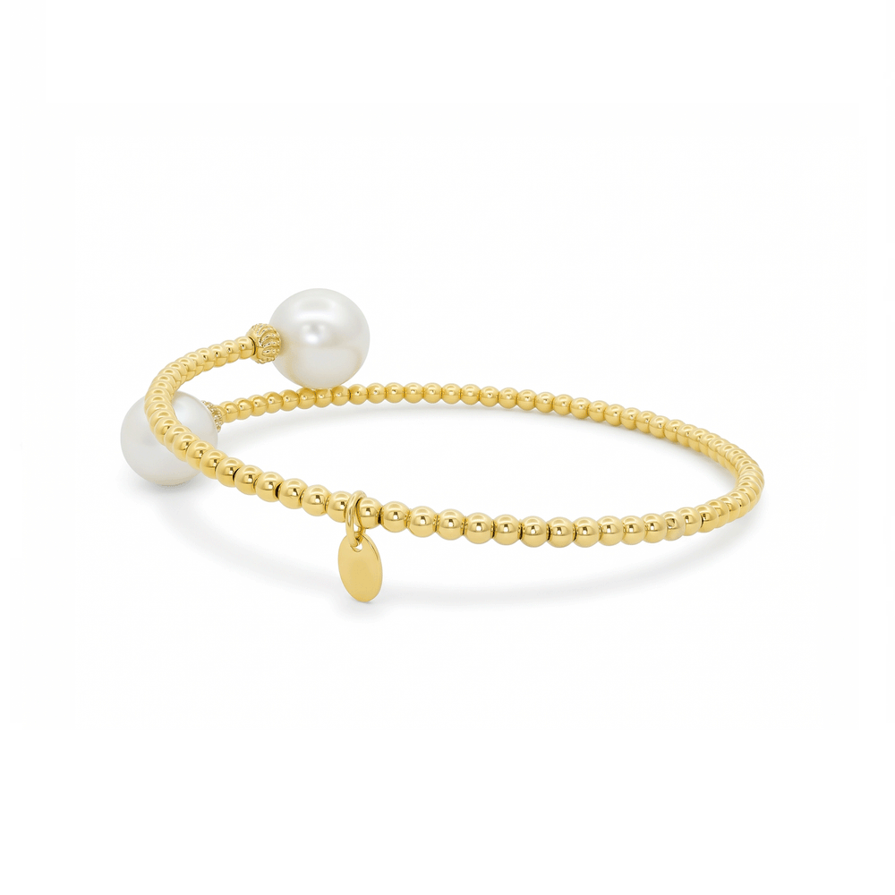Pearl Duet Bangle – 18K Gold Jewellery