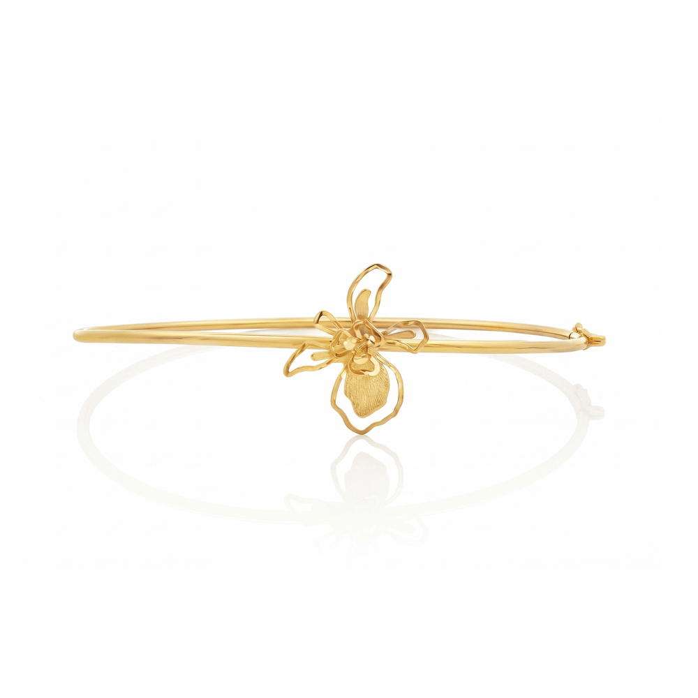 Petal Crest 18K Gold Bangle | Flashy Jewellery Dubai