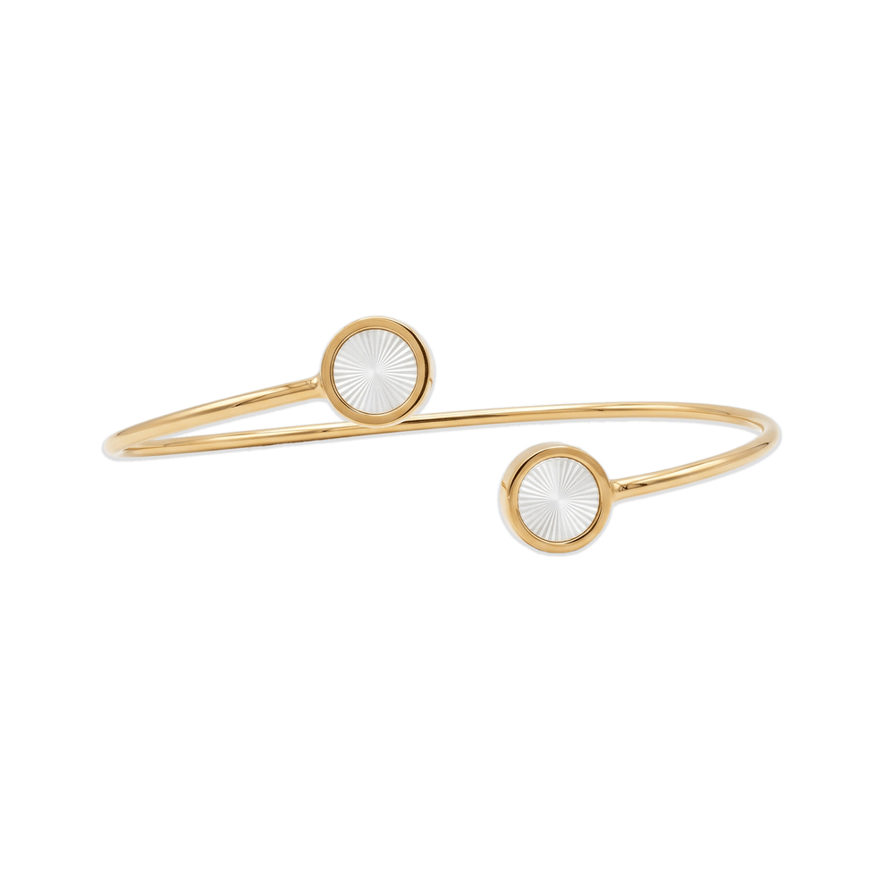 Radiant Crest Open Bangle – 18K Gold