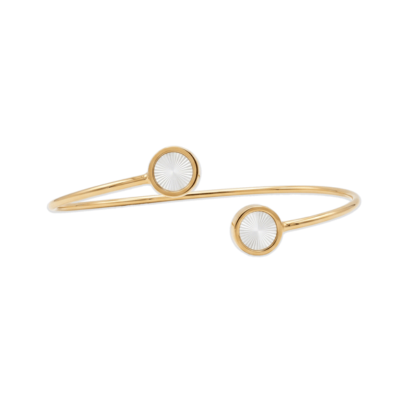 Radiant Crest Open Bangle – 18K Gold