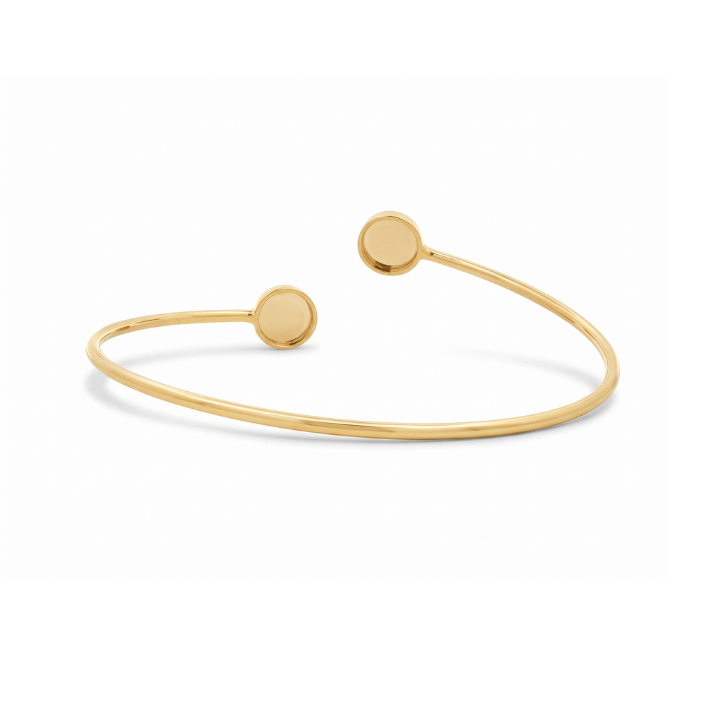Radiant Crest Open Bangle – 18K Gold