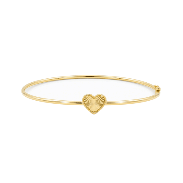 Heartline Gold Bangle – 18K Gold | Flashy Jewellery