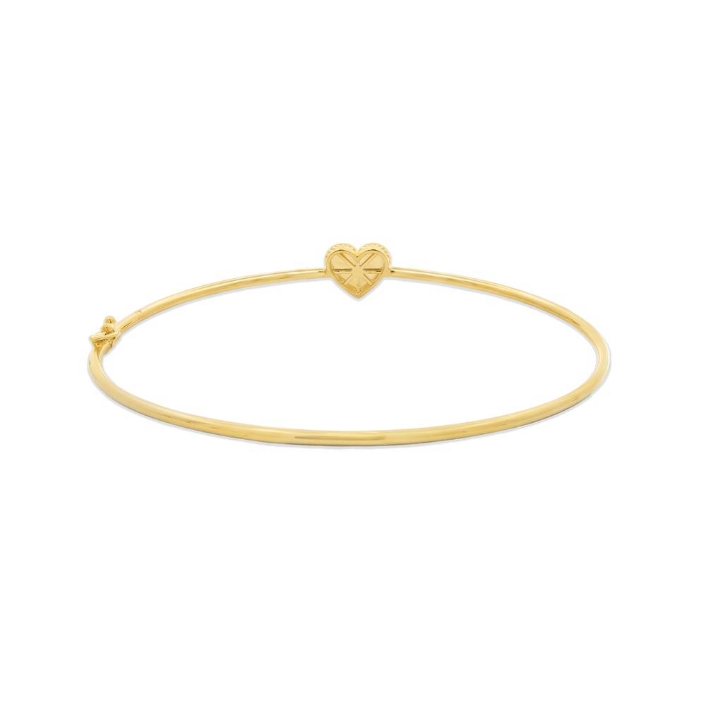 Heartline Gold Bangle – 18K Gold | Flashy Jewellery
