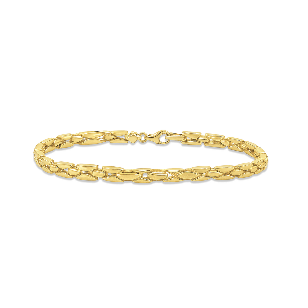18K Gold High-Polish Bracelet – Elegant Luxury Design
