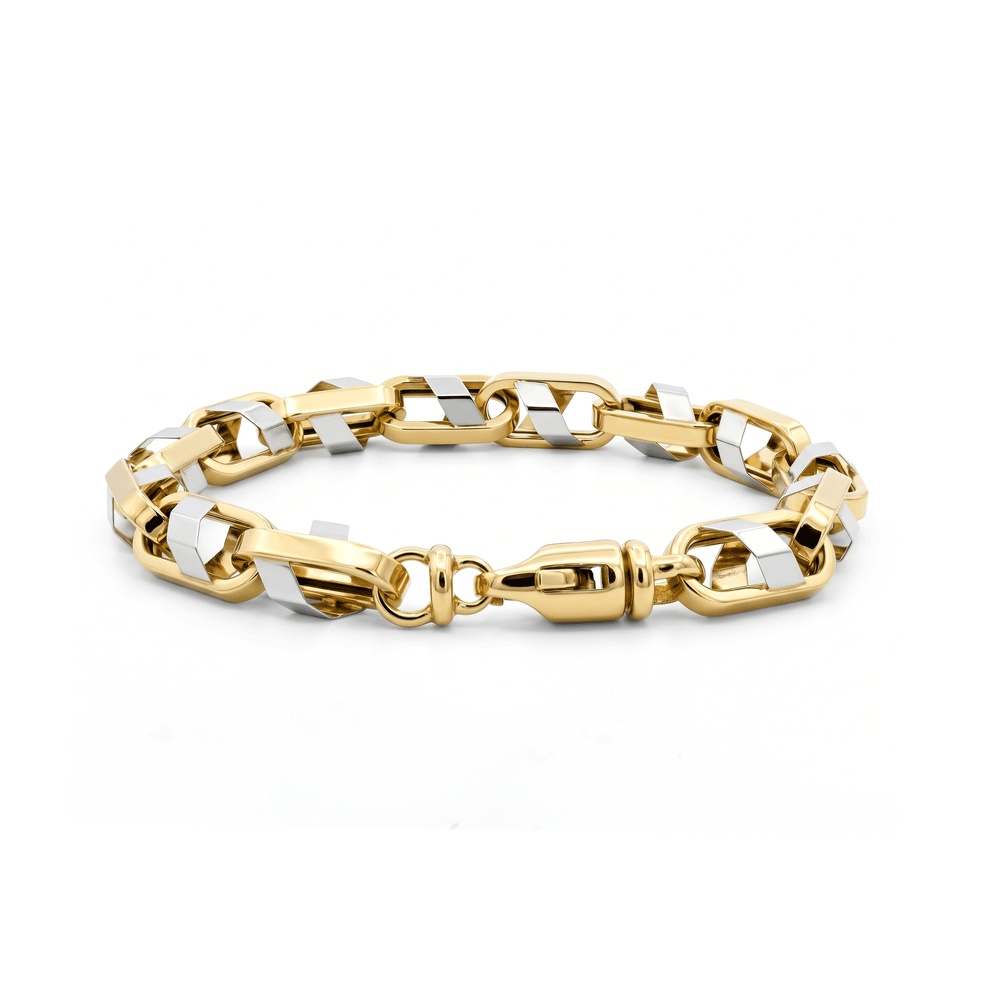 18K Gold Dual Axis Link Bracelet – 17.55g