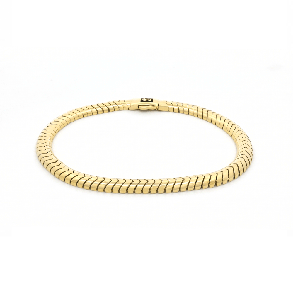 Gold Jewellery Flexible Link Bracelet