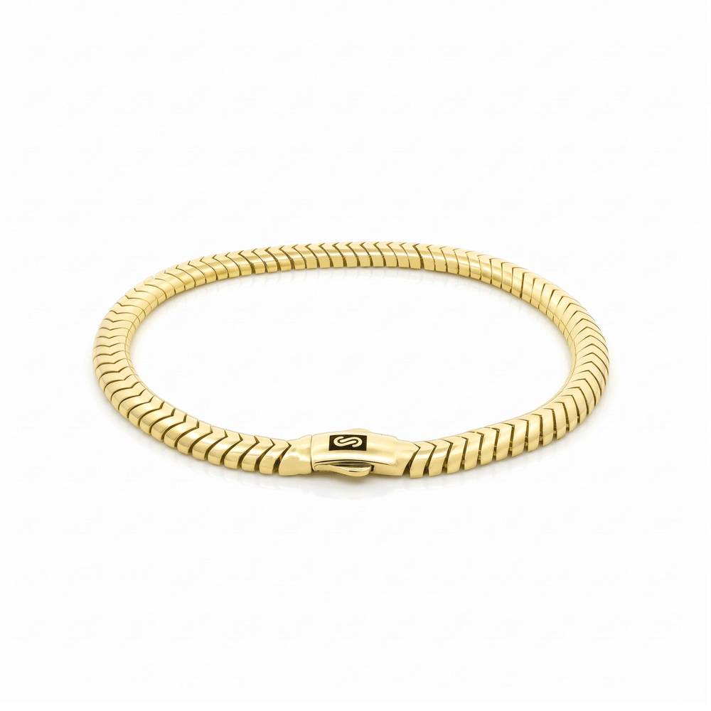 Gold Jewellery Flexible Link Bracelet