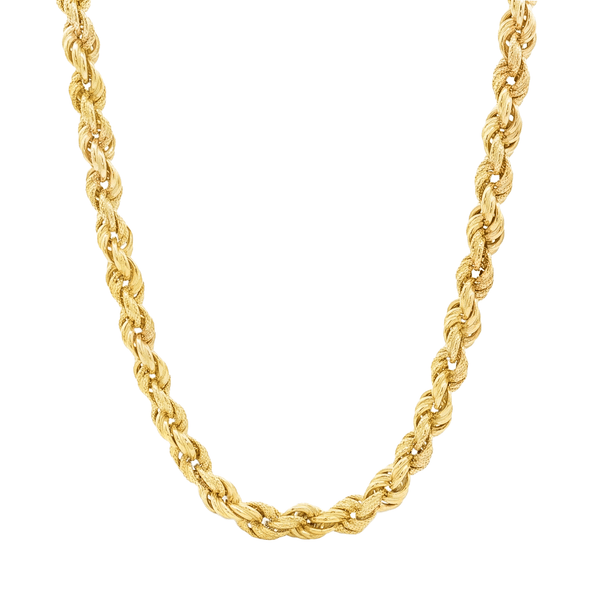 18k Hollow Gold Rope Chain Necklace – Luxury Dubai Jewellery